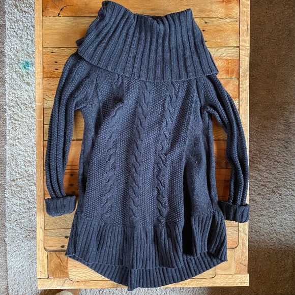 Smartwool Sweaters - Smartwool Black Cowlneck Tunic Sweater Small Cable